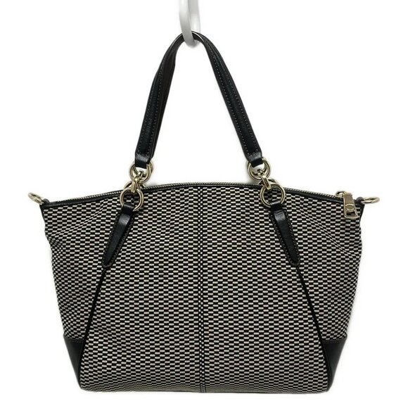 COACH exploit reps Khaki Dark Brown Jacquard Leather - Handbag - Picture 3 of 9